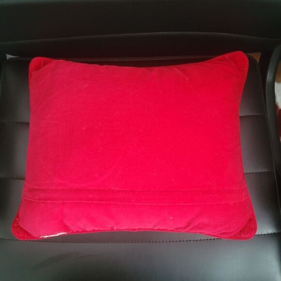 Christmas Holiday Needlepoint pillow red santa snowman candy cane present happy - Picture 6 of 12